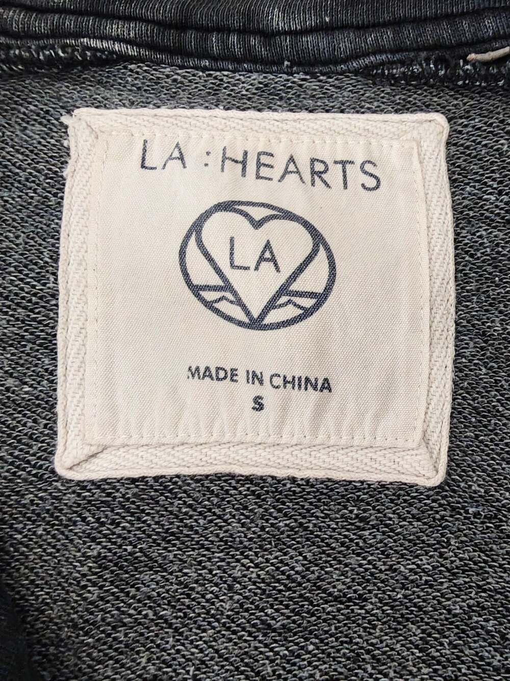 LA Hearts Women's Dark Gray Acid Wash Asymmetrical Moto Jacket Sz. S - Picture 5 of 5